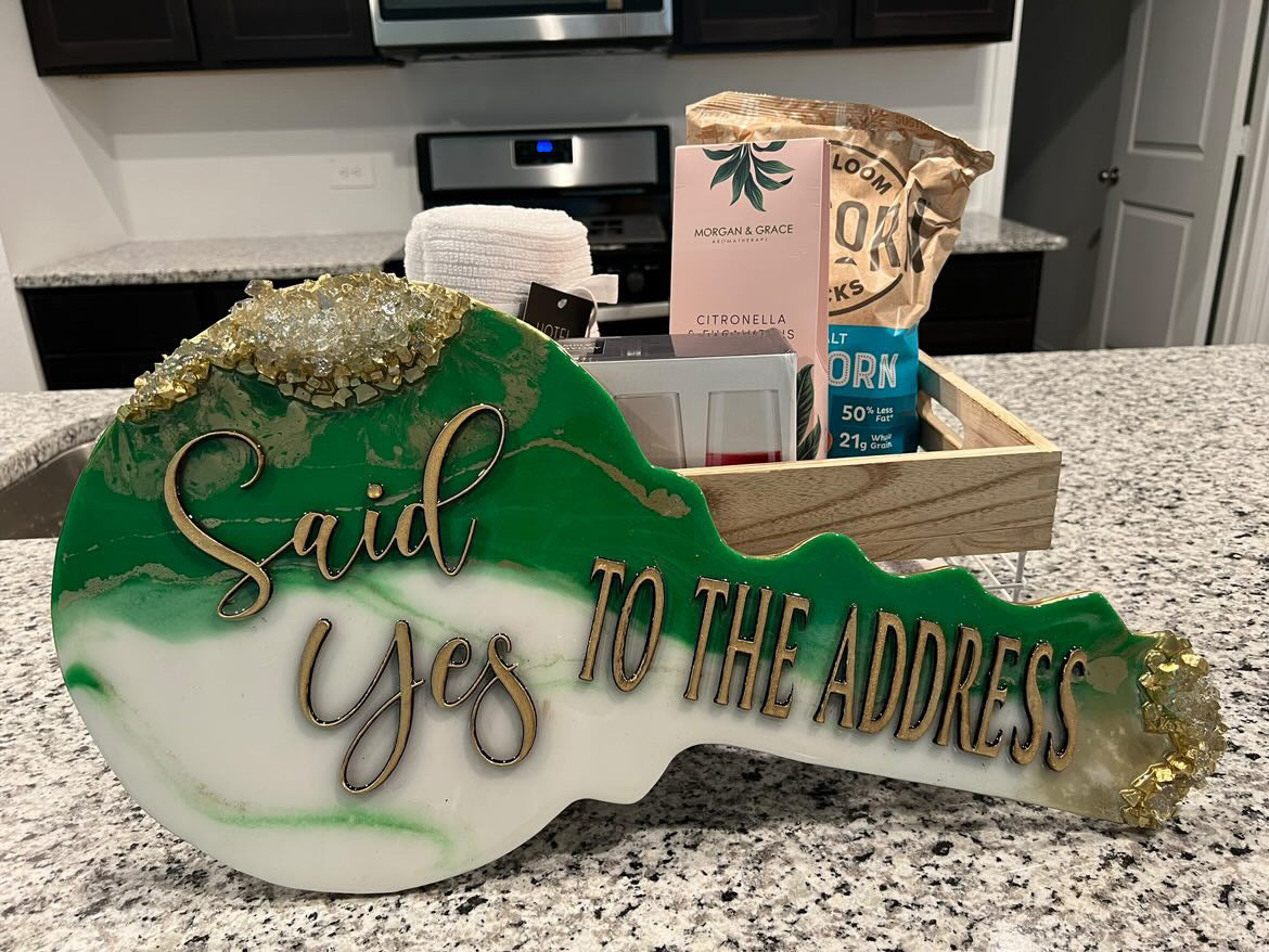 Marble Me Forest Green Key Sign (Premium)