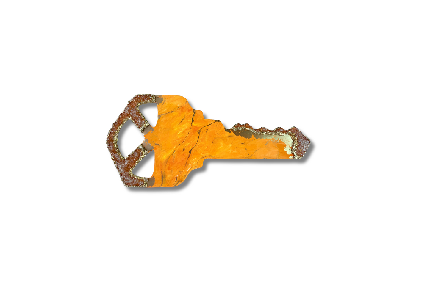 Orange Creamsicle & Gold | Large 3 Hole Key Sign