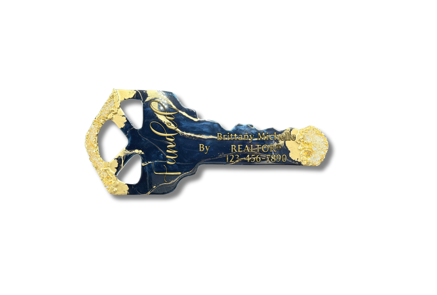 Navy Blue & Gold | Standard 3 Hole Key Sign |