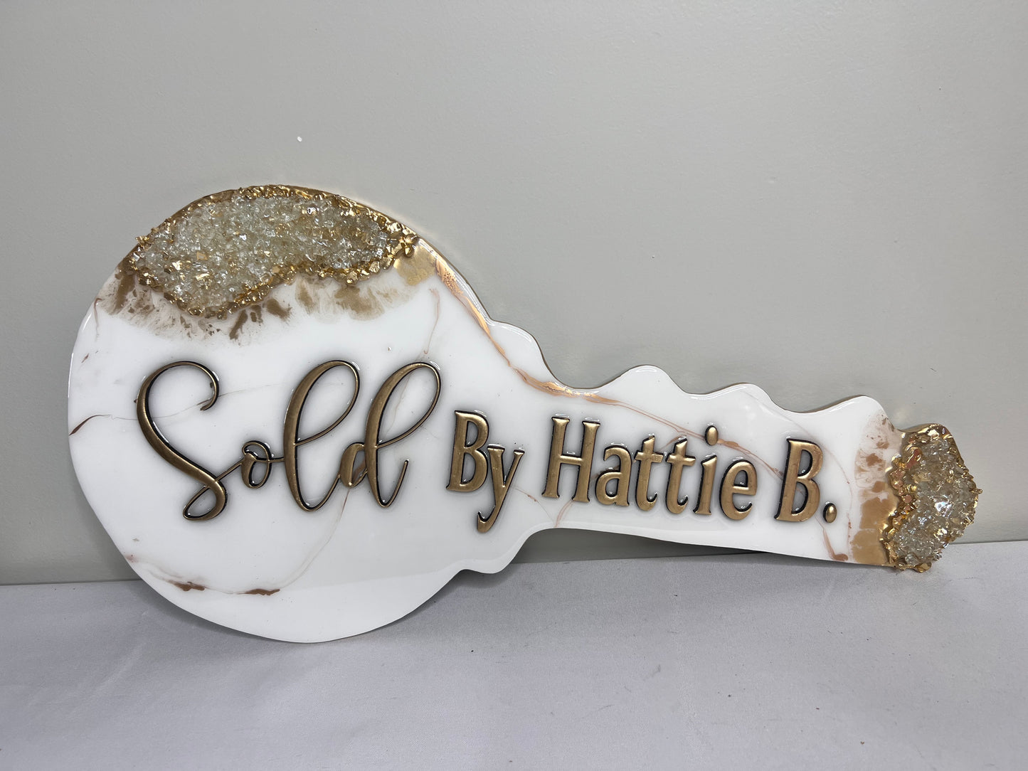 Marble Me White Key Sign (Standard)