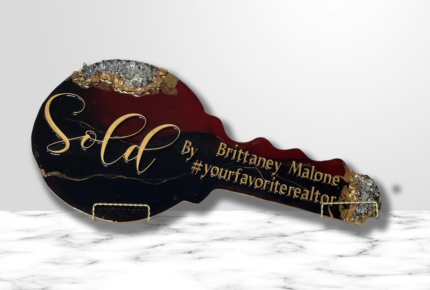 Marble Me Black & Red Key Sign (Standard)