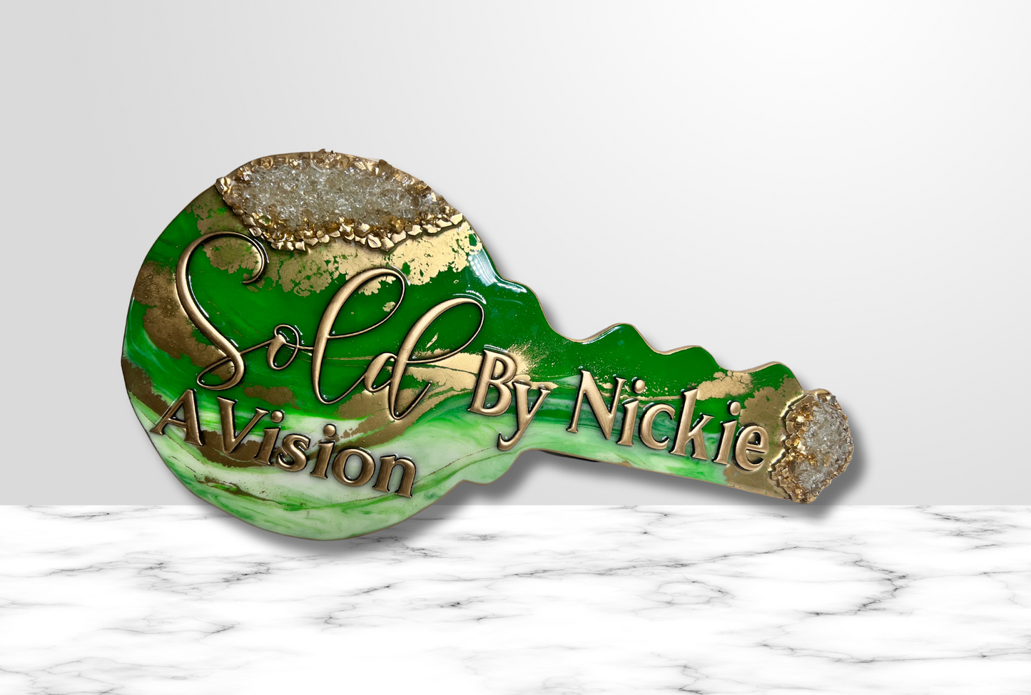Marble Me Forest Green Key Sign (Premium)