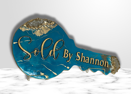 Marble Me Turquoise Key Sign (Standard)