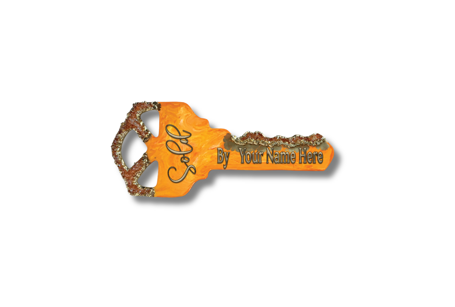 Orange Creamsicle & Gold | Large 3 Hole Key Sign