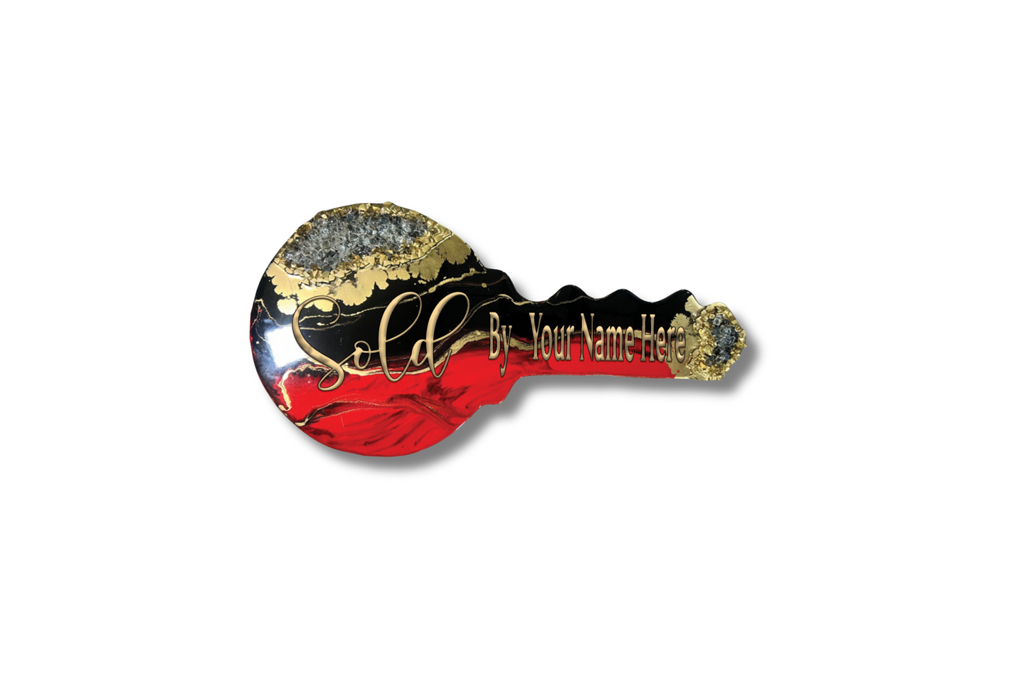 Red, Black, & Gold Marble | OG Key Sign
