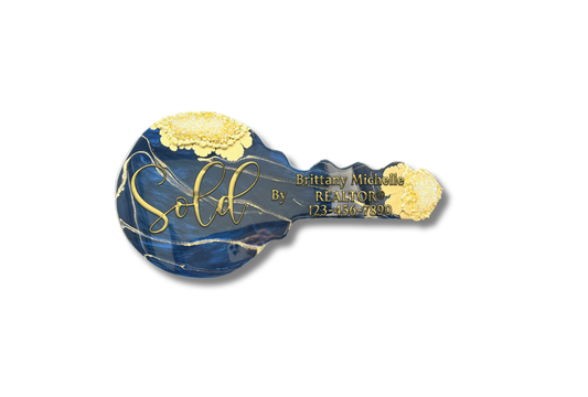 Navy Blue & Gold Marble | OG Key Sign