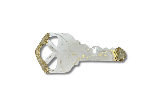 3 Hole White & Gold Key Sign