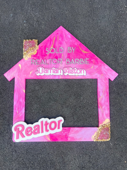 Custom Pink & Gold Barbie House Themed Sign