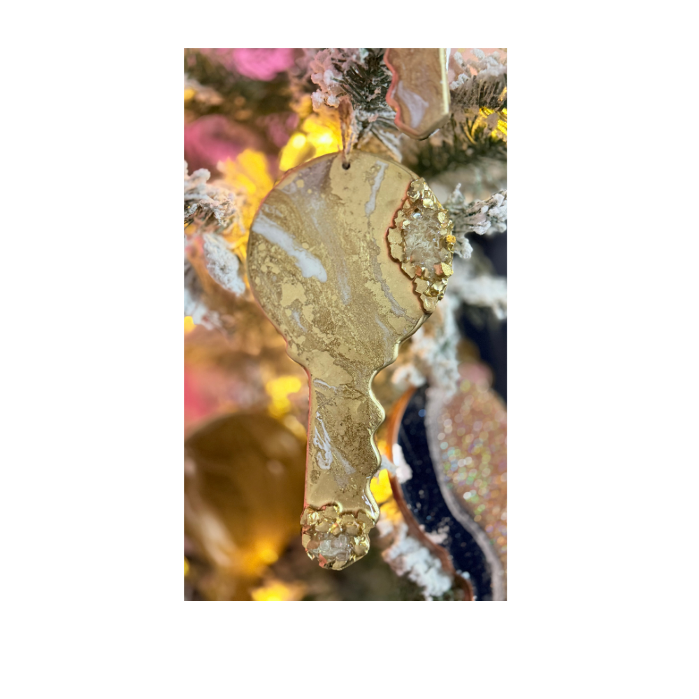 Glam Gold Christmas Tree Key Ornament – 8" Luxury Holiday Decor