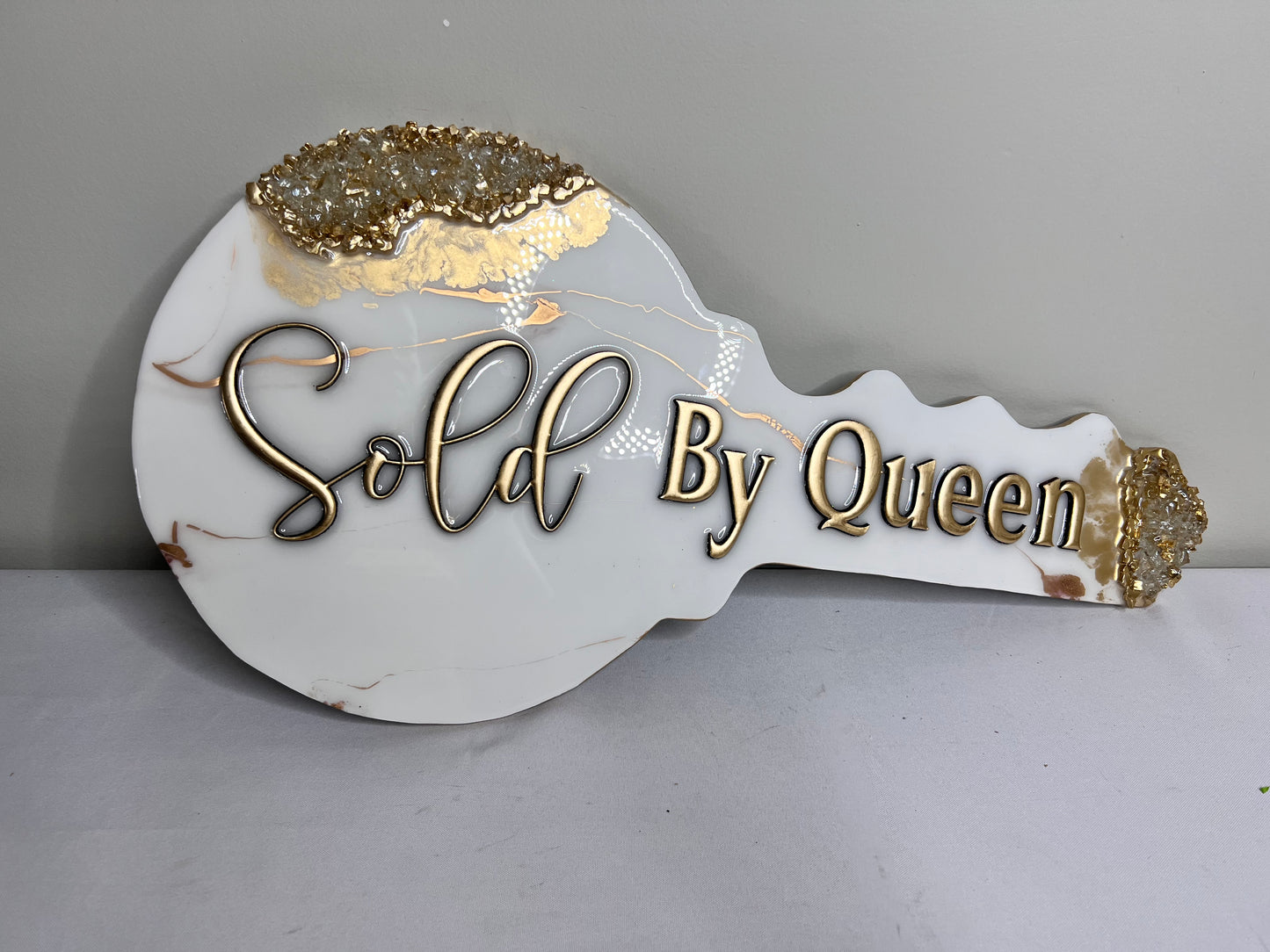 Marble Me White Key Sign (Standard)