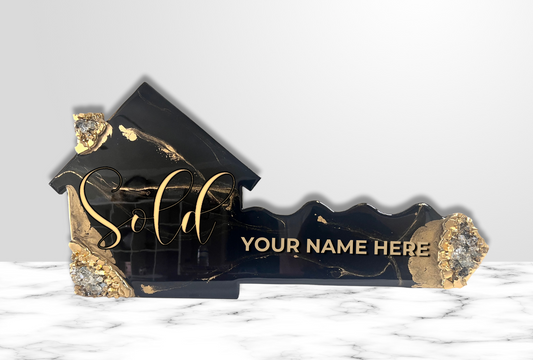 Marble Me Black House Key "Sold By"