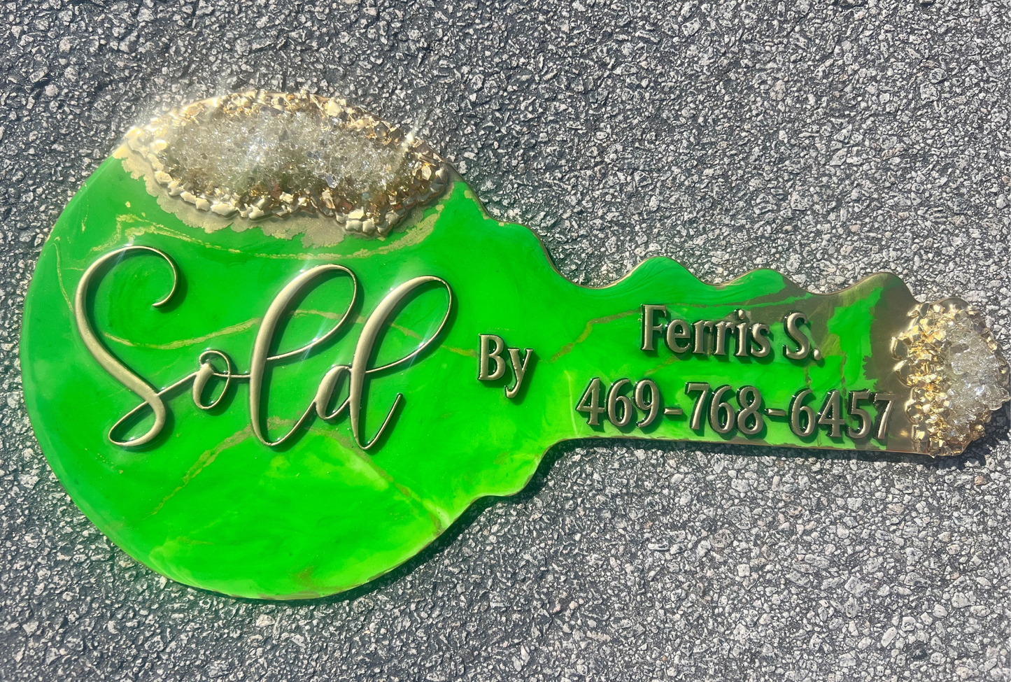Marble Me Ferris Green Realtor Key Sign (Premium)