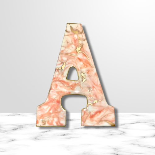 Pink Orange Marbled Letterblock "A"
