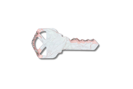 White & Rose Gold Key Sign